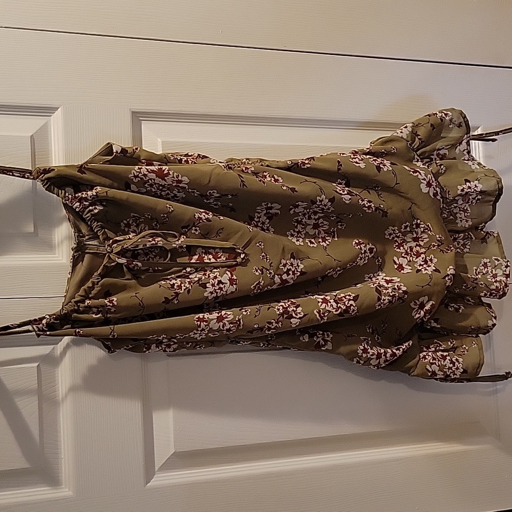 Green floral dress